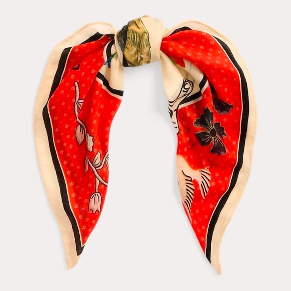 Polo Ralph Lauren RARE Polo Bear 100% Wool Scarf, Red Multi - Picture 7 of 7